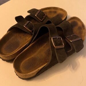 Birkenstock Arizona Dark Brown Mocha Suede Sandals 40